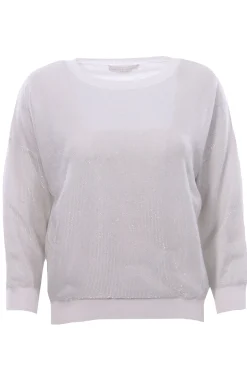 Girocollo in cotone effetto lurex