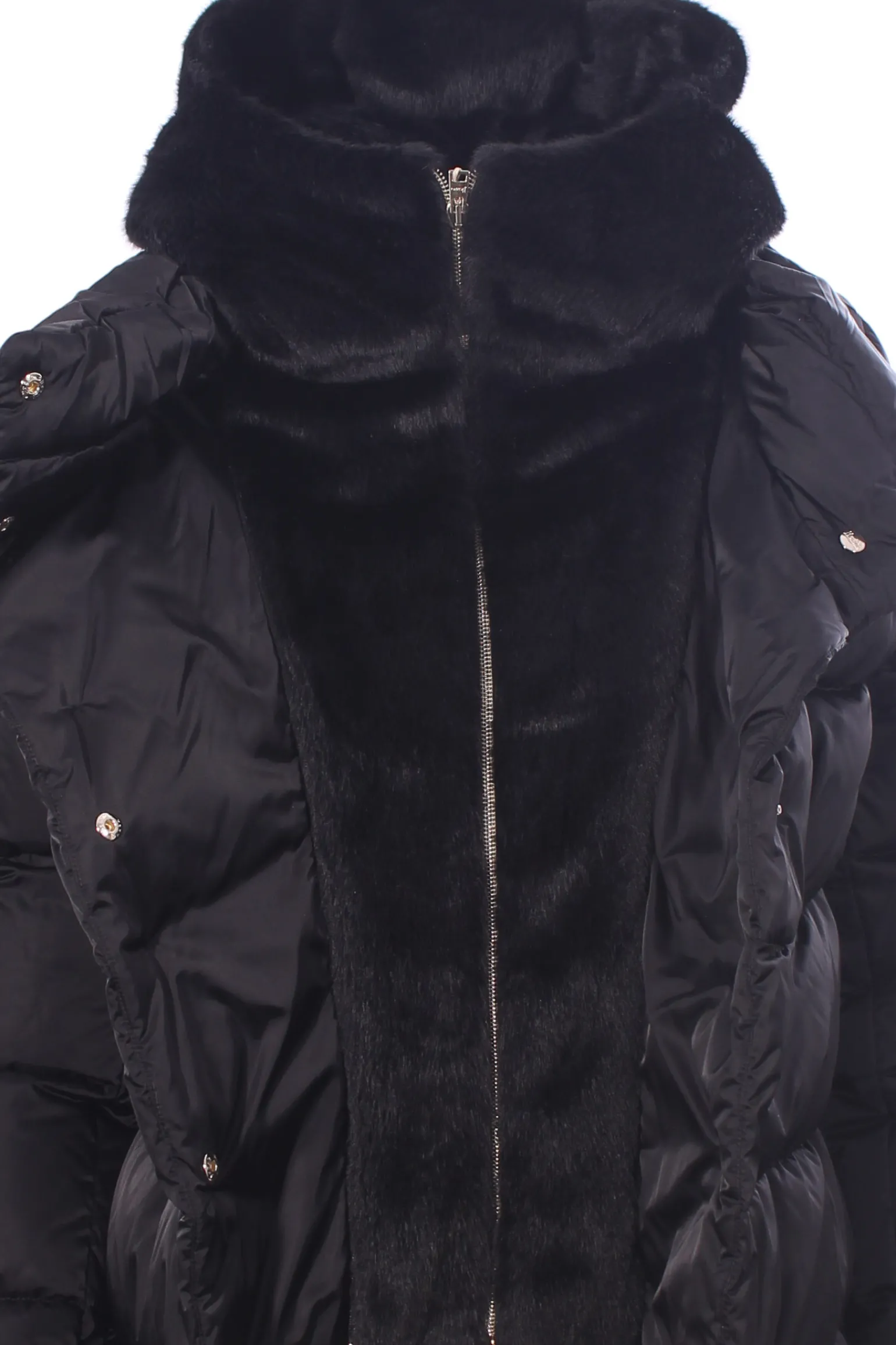 Giubbino in raso e lady faux fur
