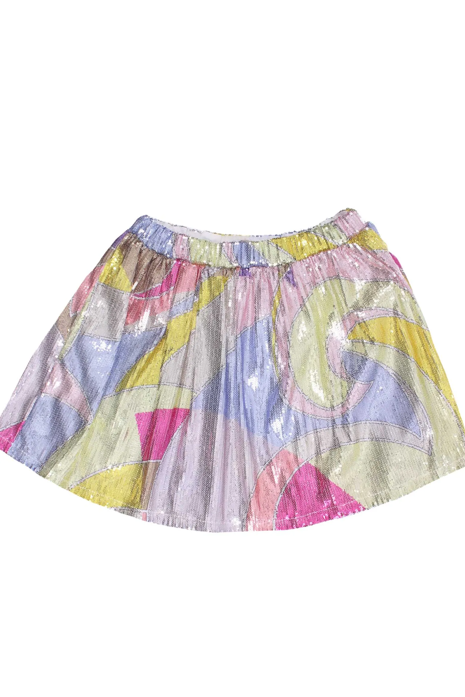 Gonna con pailettes multicolor