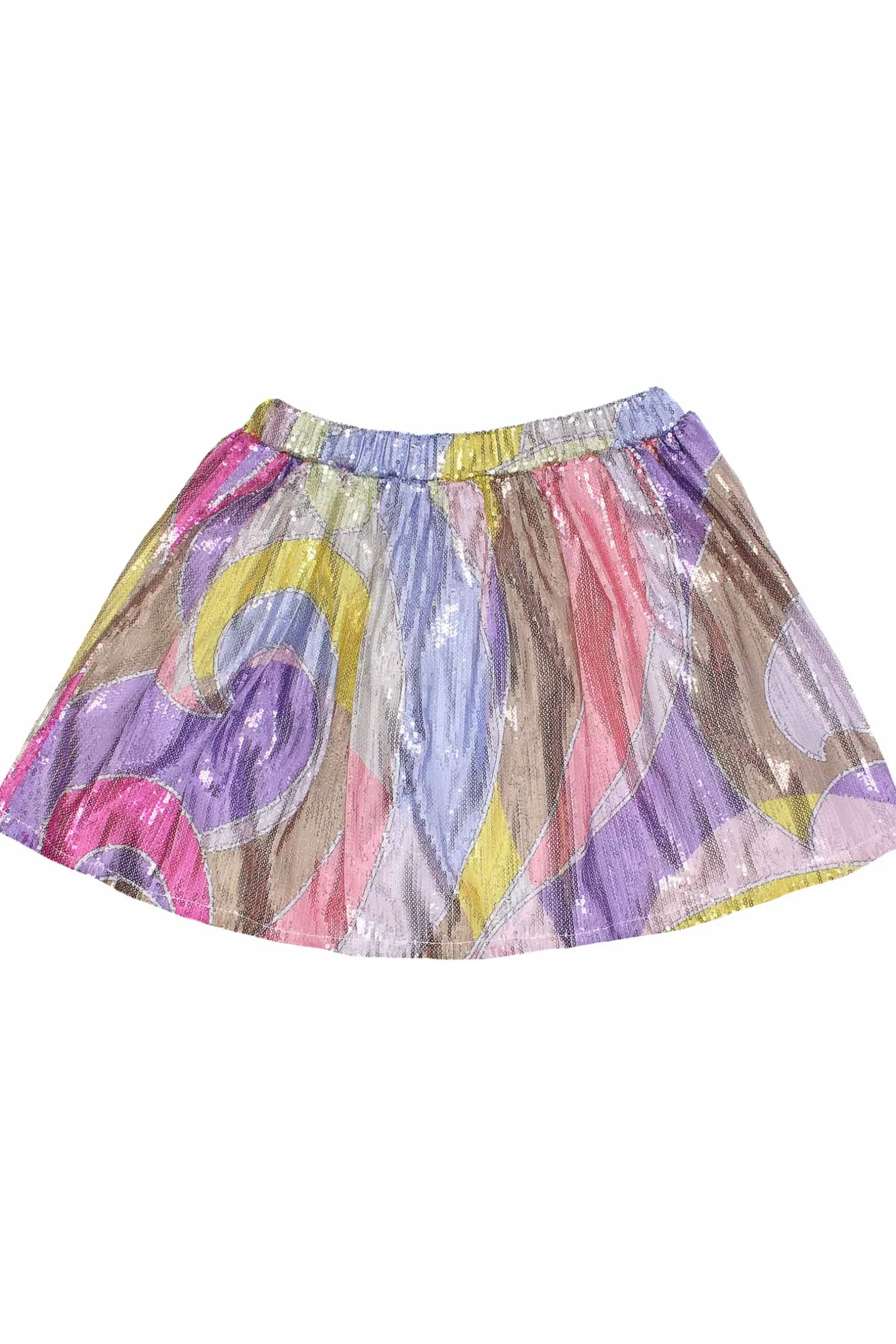 Gonna con pailettes multicolor