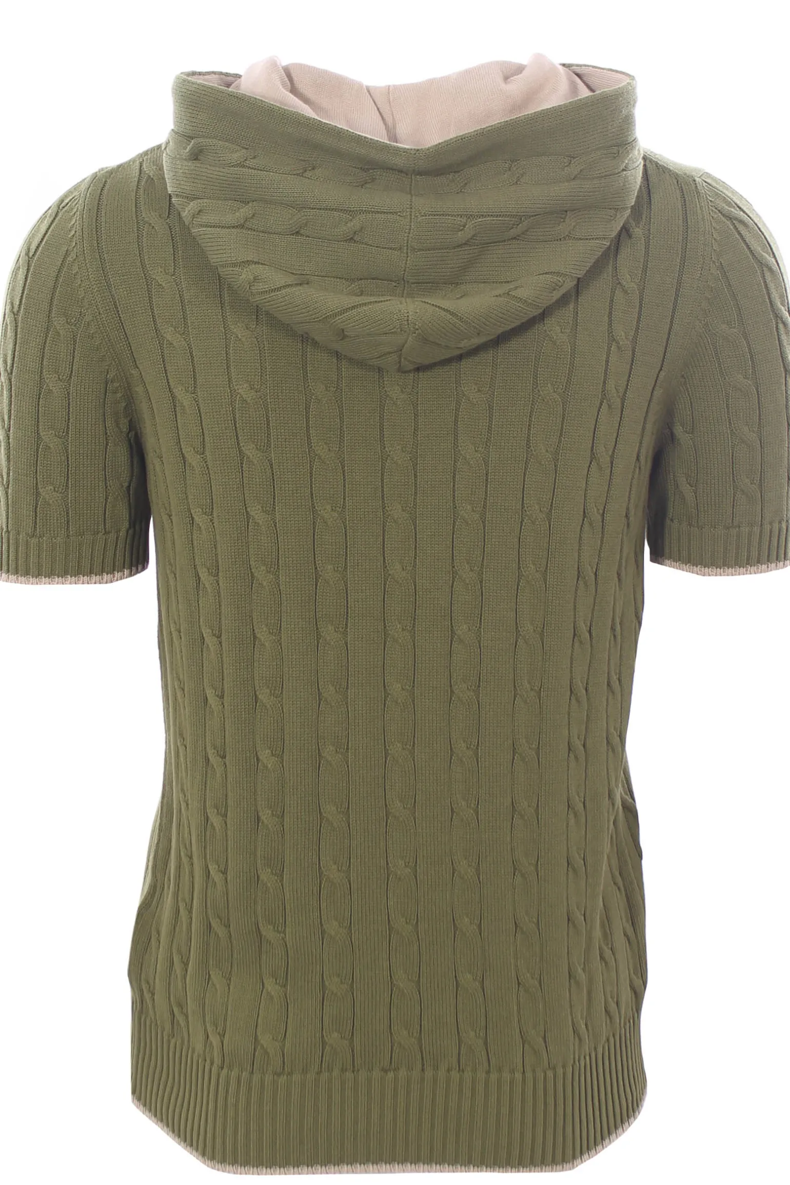 maglia cappuccio treccia di cotone