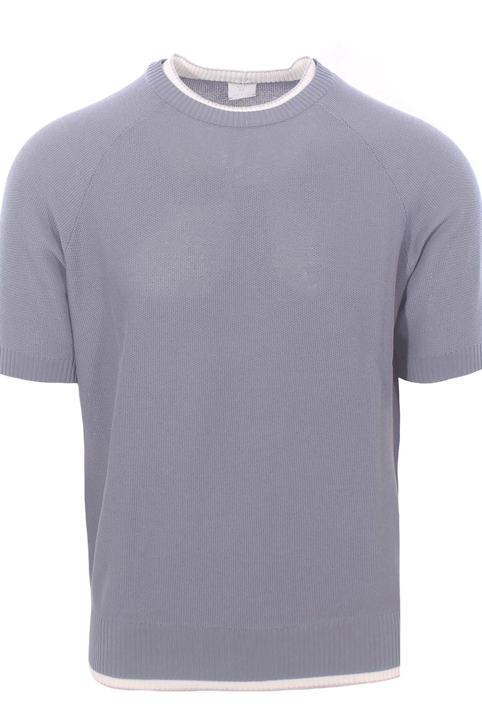 maglia effetto doppio capo in cotone nido d'ape