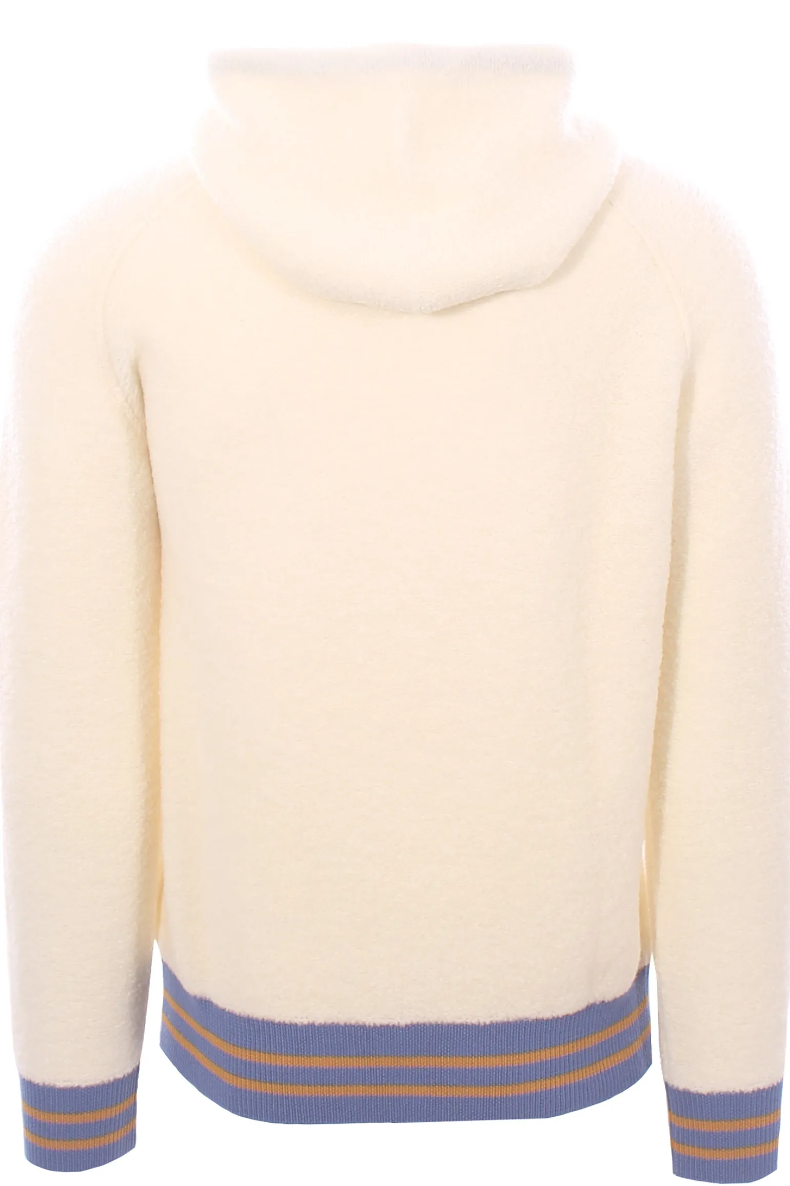 maglia in lana bouclé con contrasti