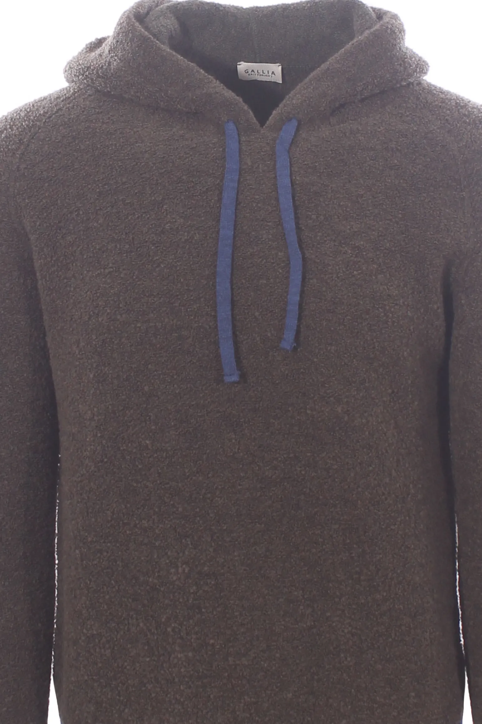 maglia in lana bouclé con contrasti