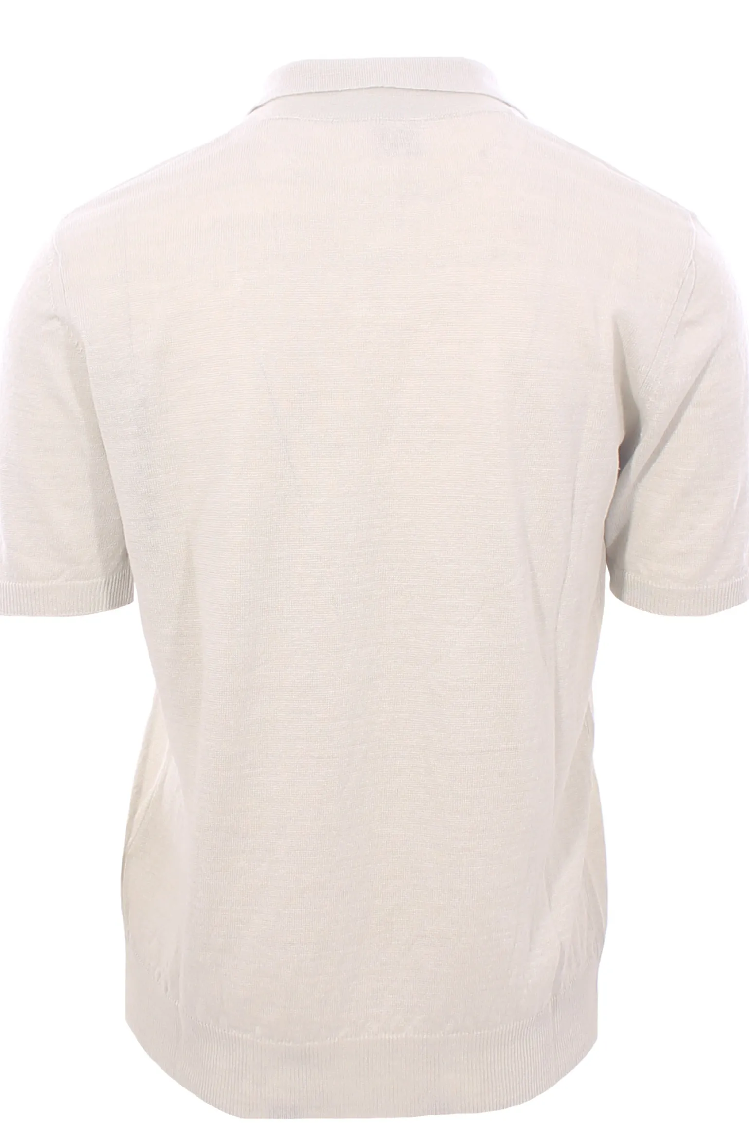 maglia polo collo bowling in lino