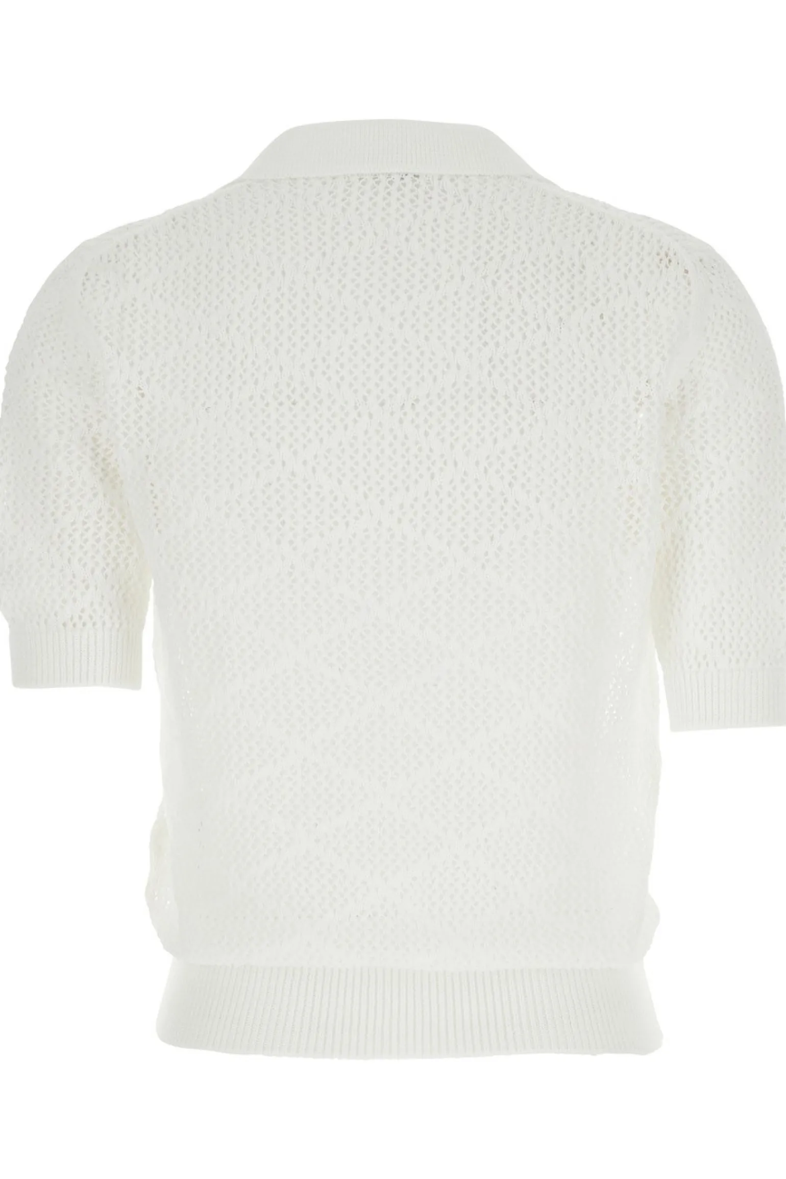 Maglia polo in cotone traforato