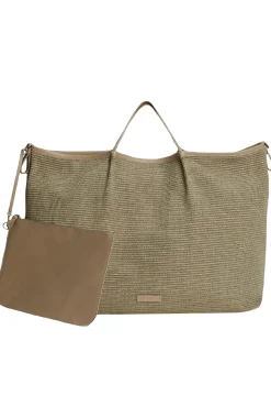 Maxi borsa shopping in rafia