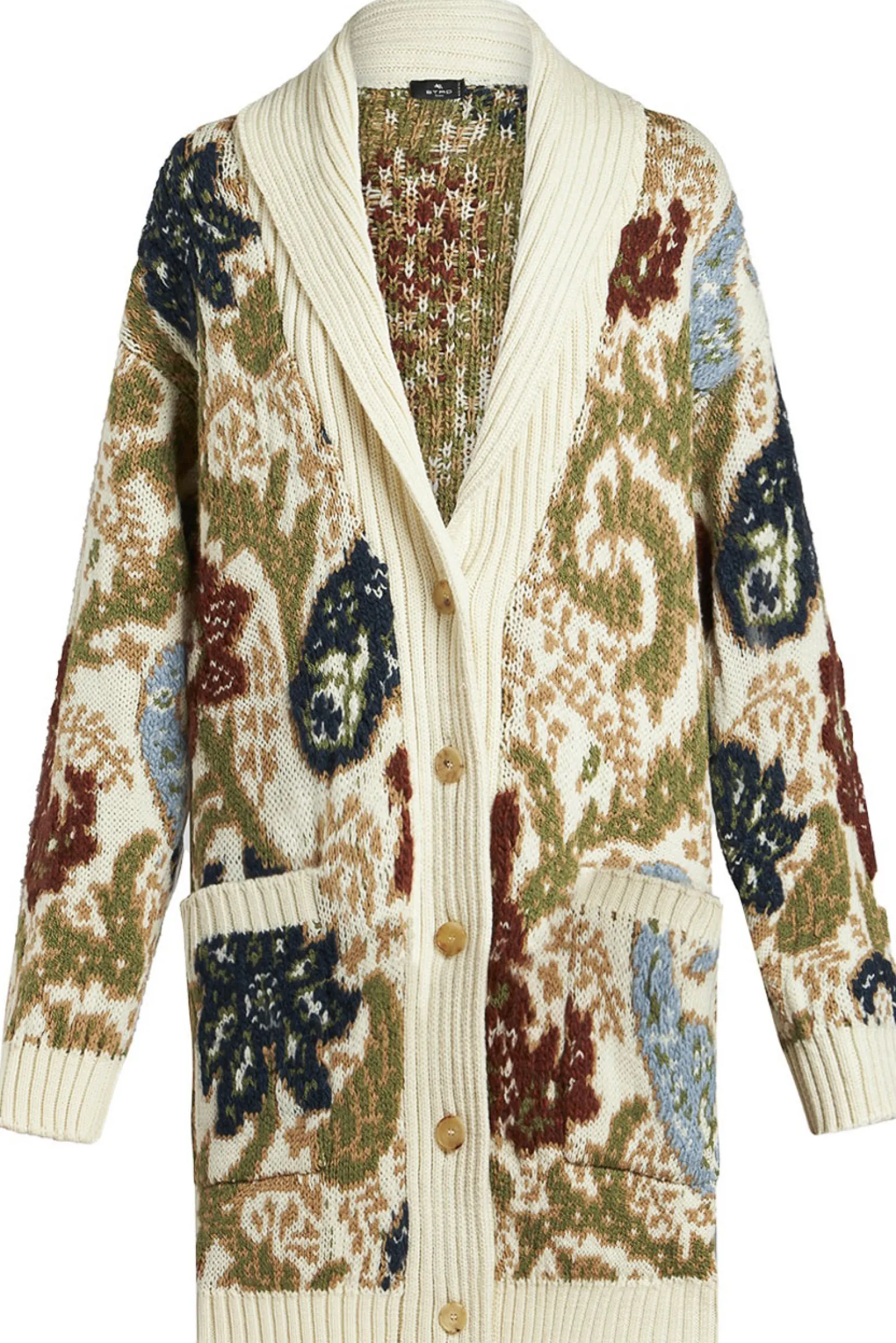 Maxi cardigan in maglia jacquard