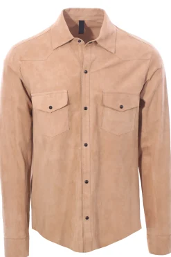 overshirt in camoscio
