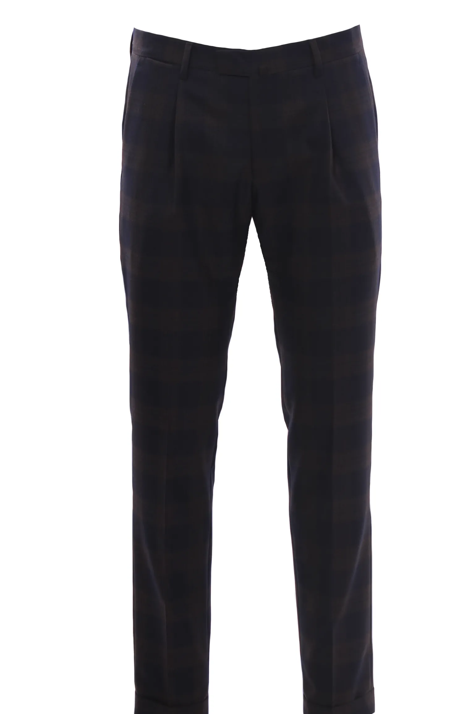 Pantalone check in lana pettinata