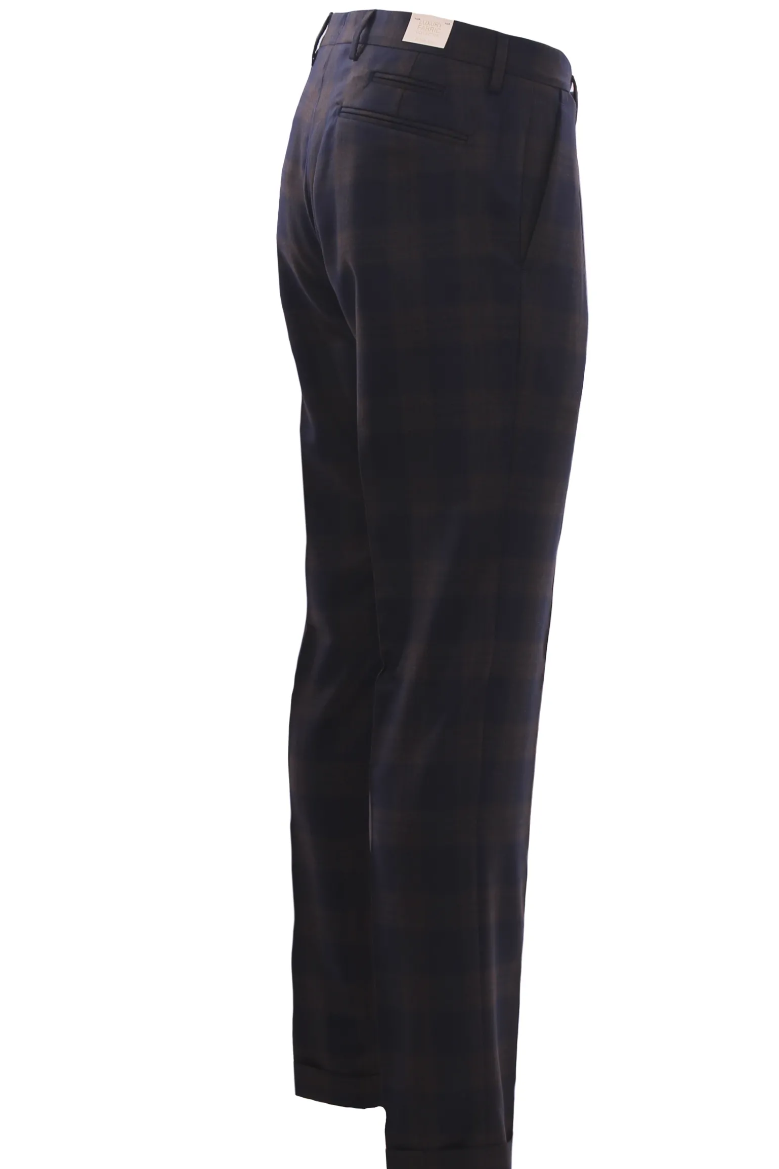 Pantalone check in lana pettinata