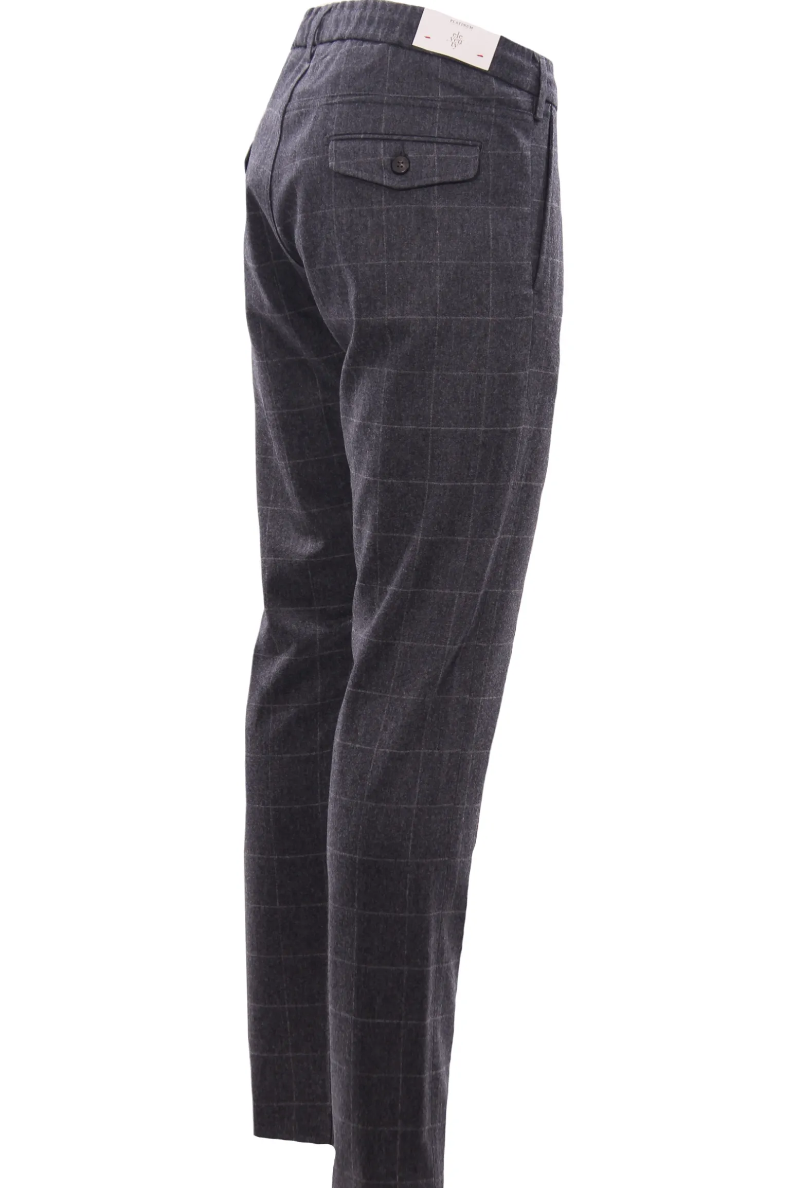 Pantalone jogger finestrato in lana e cashmere stretch
