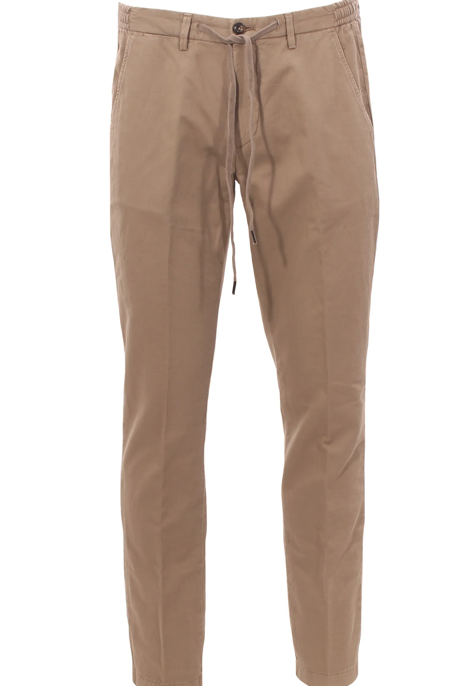 pantalone jogging in cotone e lino stretch