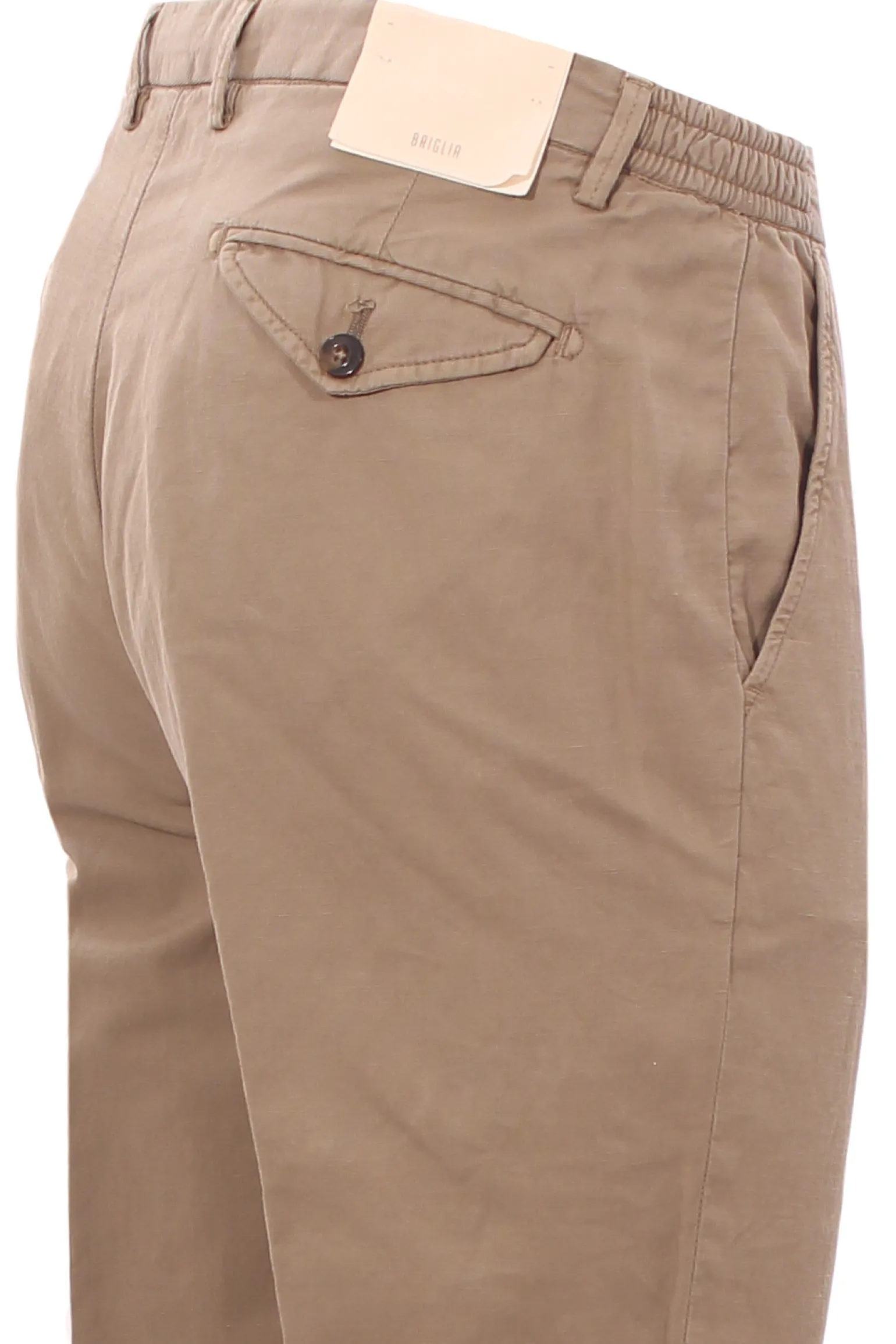 pantalone jogging in cotone e lino stretch