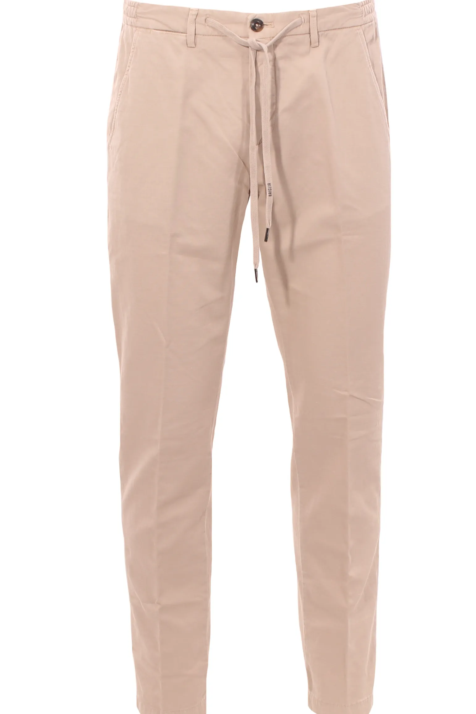 pantalone jogging in cotone e lino stretch