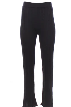 Pantalone tricot a coste zampetta