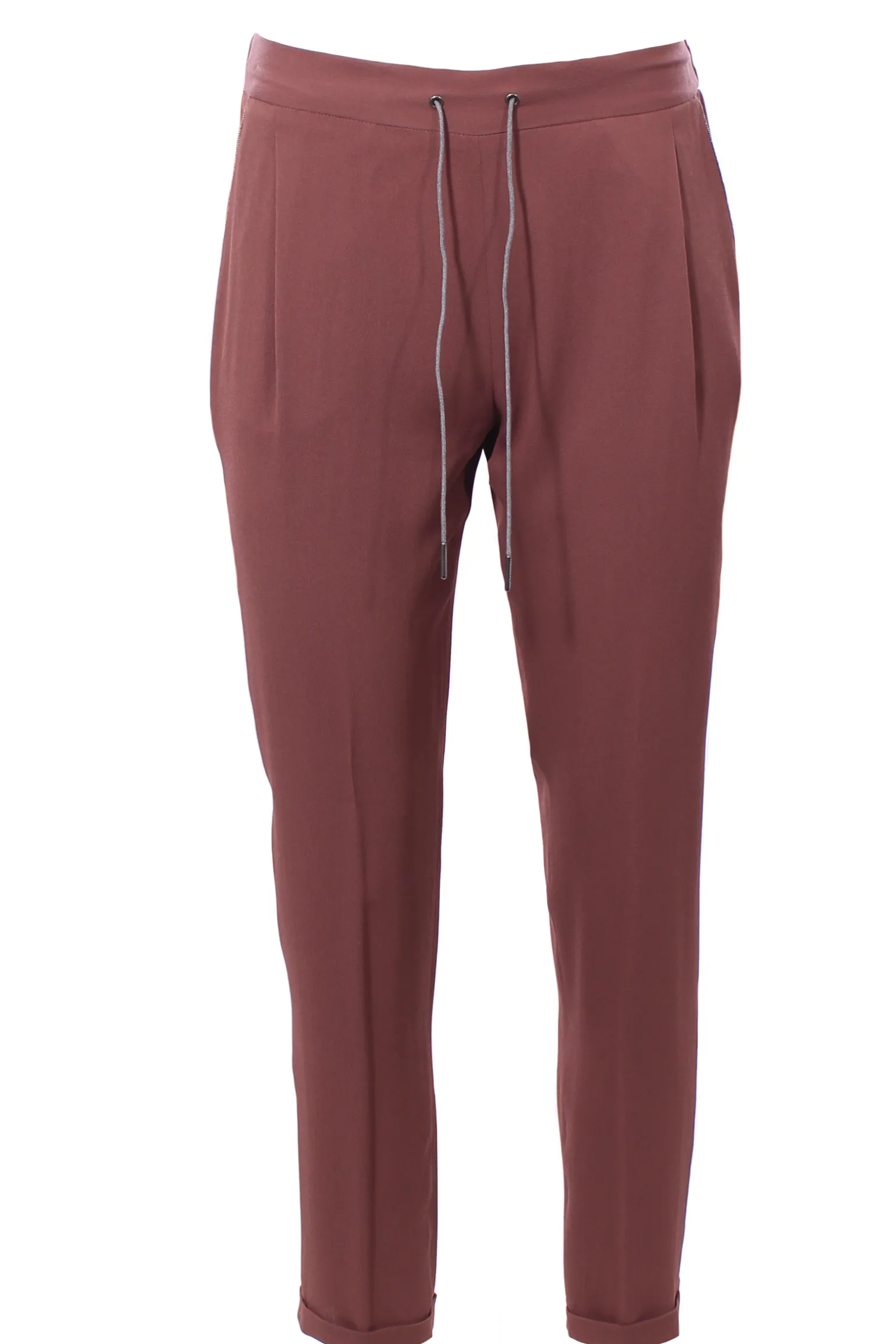 Pantaloni in cadì con risvolto