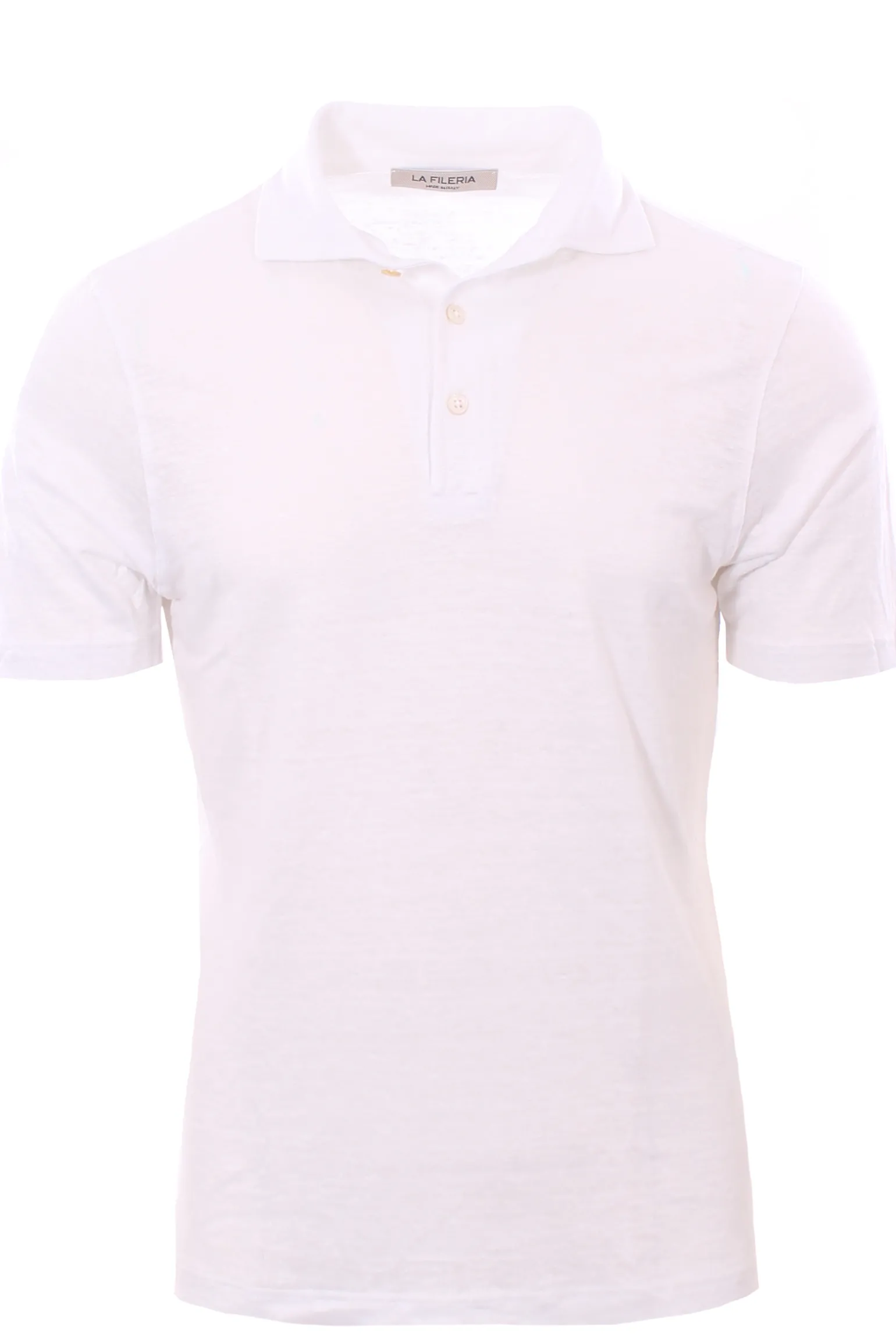 polo collo camicia in lino