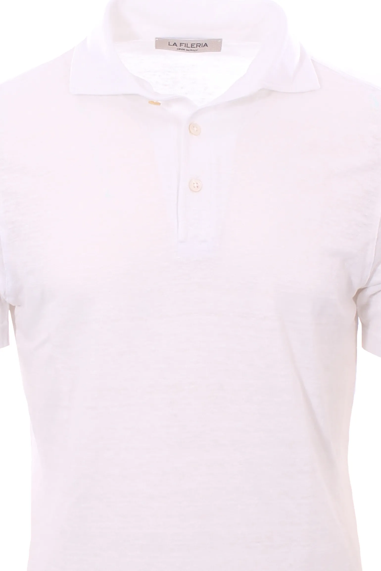 polo collo camicia in lino