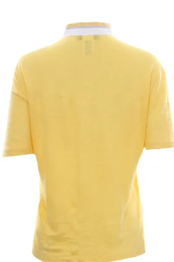 Polo in lino con dettagli in lurex