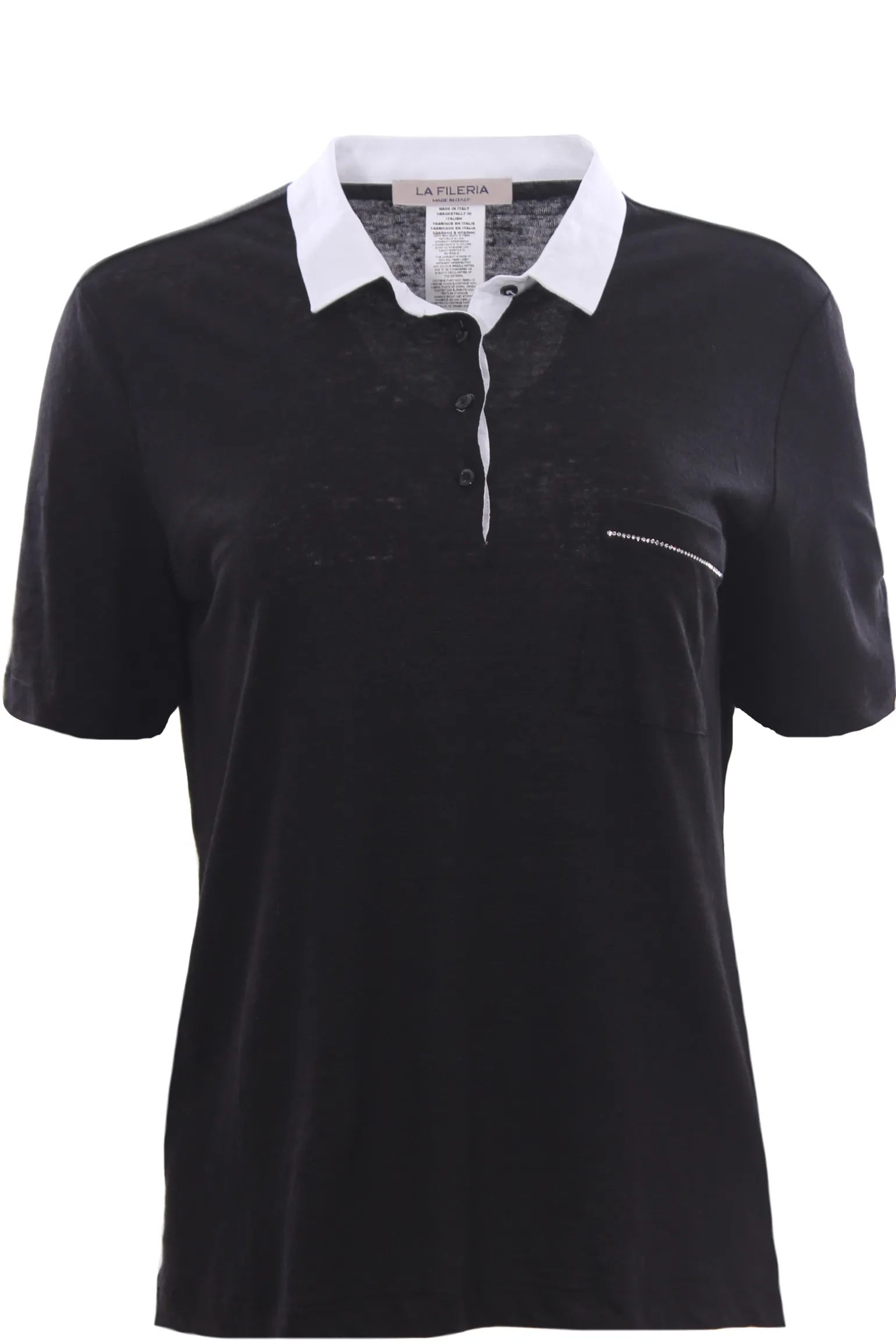 Polo in lino con taschino