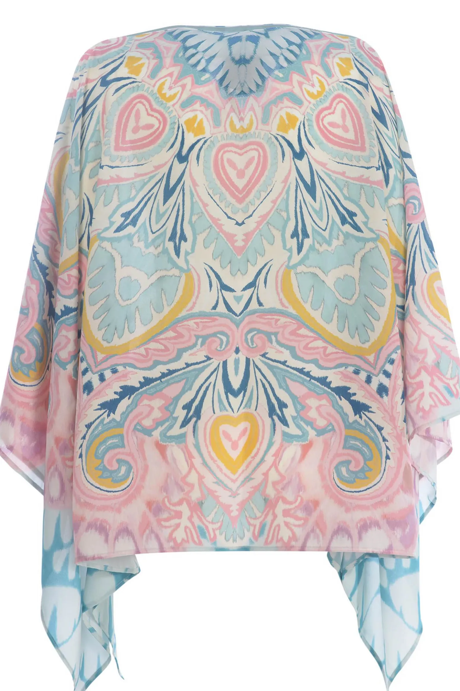 Poncho in seta stampata