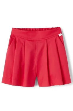 Shorts con pieghe in cotone stretch