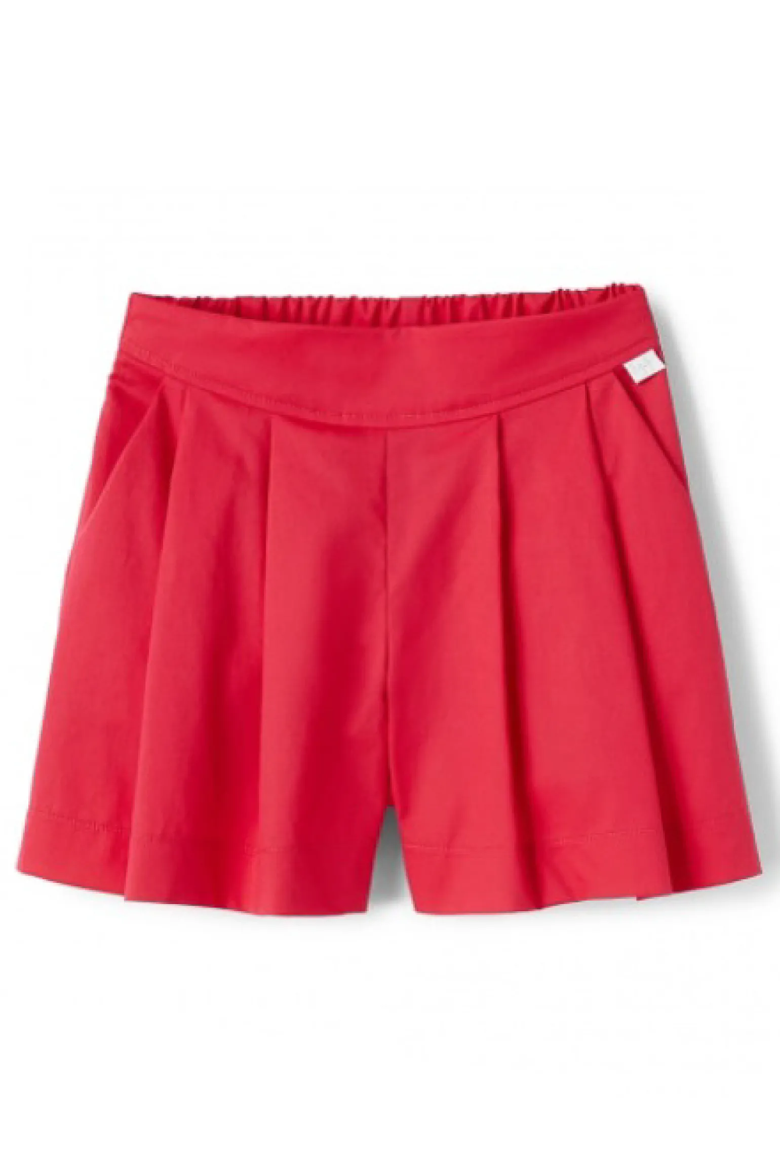 Shorts con pieghe in cotone stretch