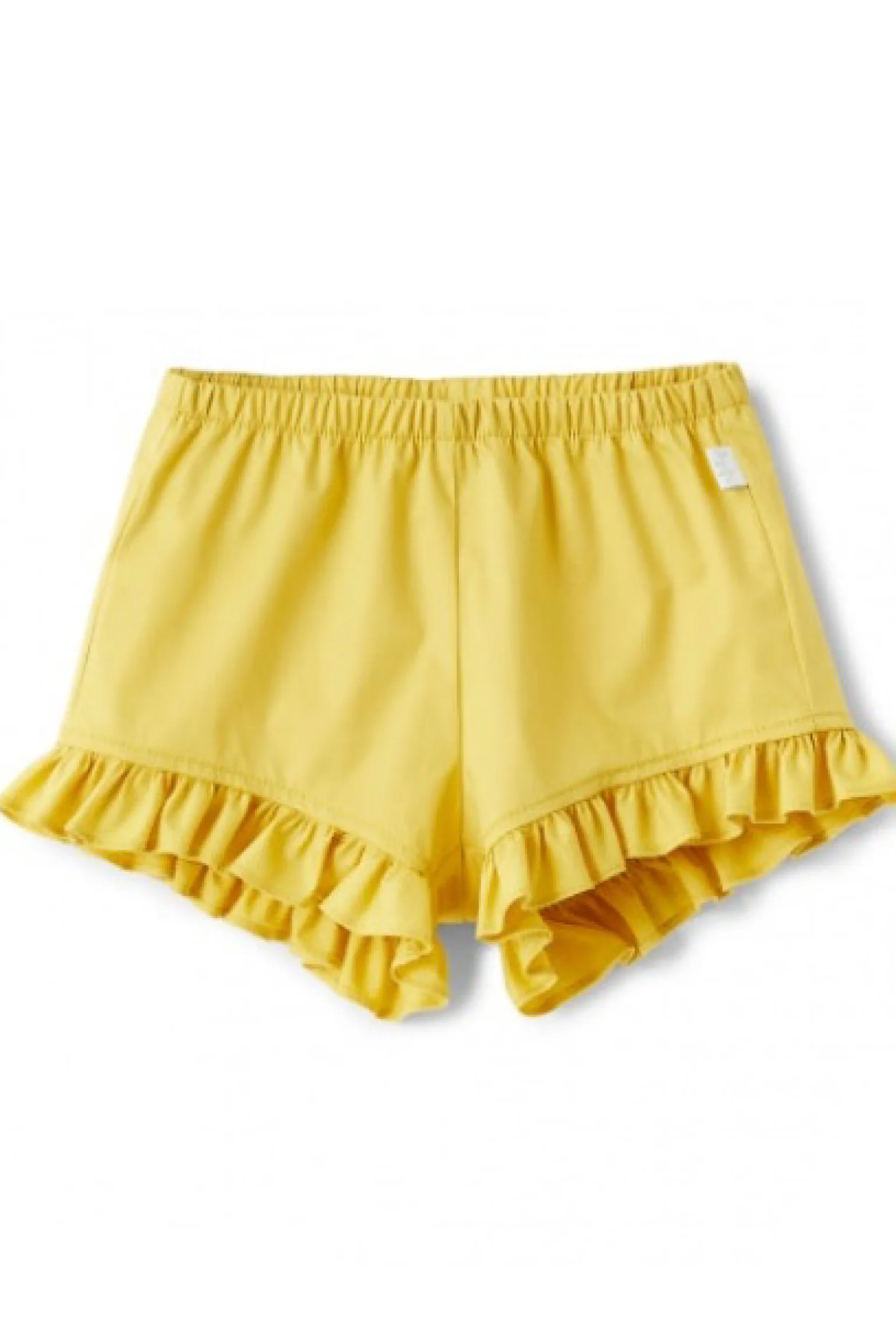 Shorts con rouches in cotone stretch