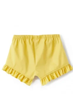 Shorts con rouches in cotone stretch