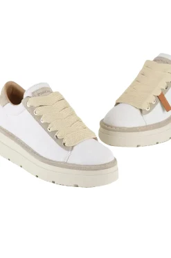 Sneakers in lino e suede