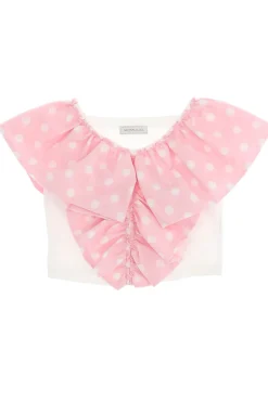 Top a pois con rouches