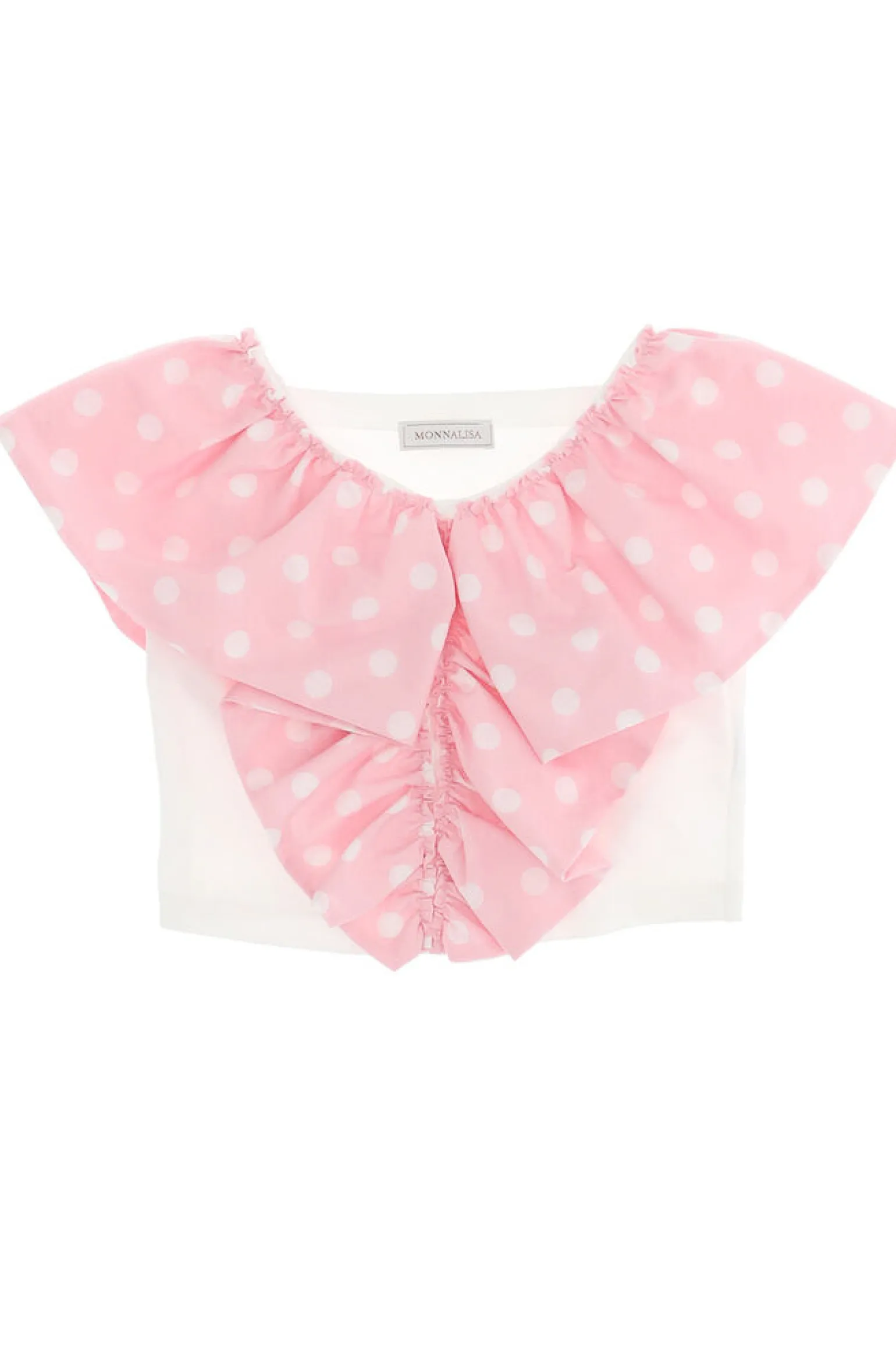 Top a pois con rouches