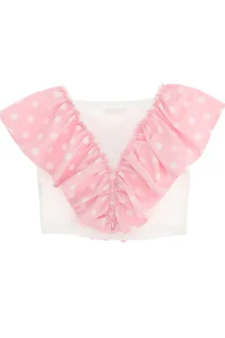 Top a pois con rouches