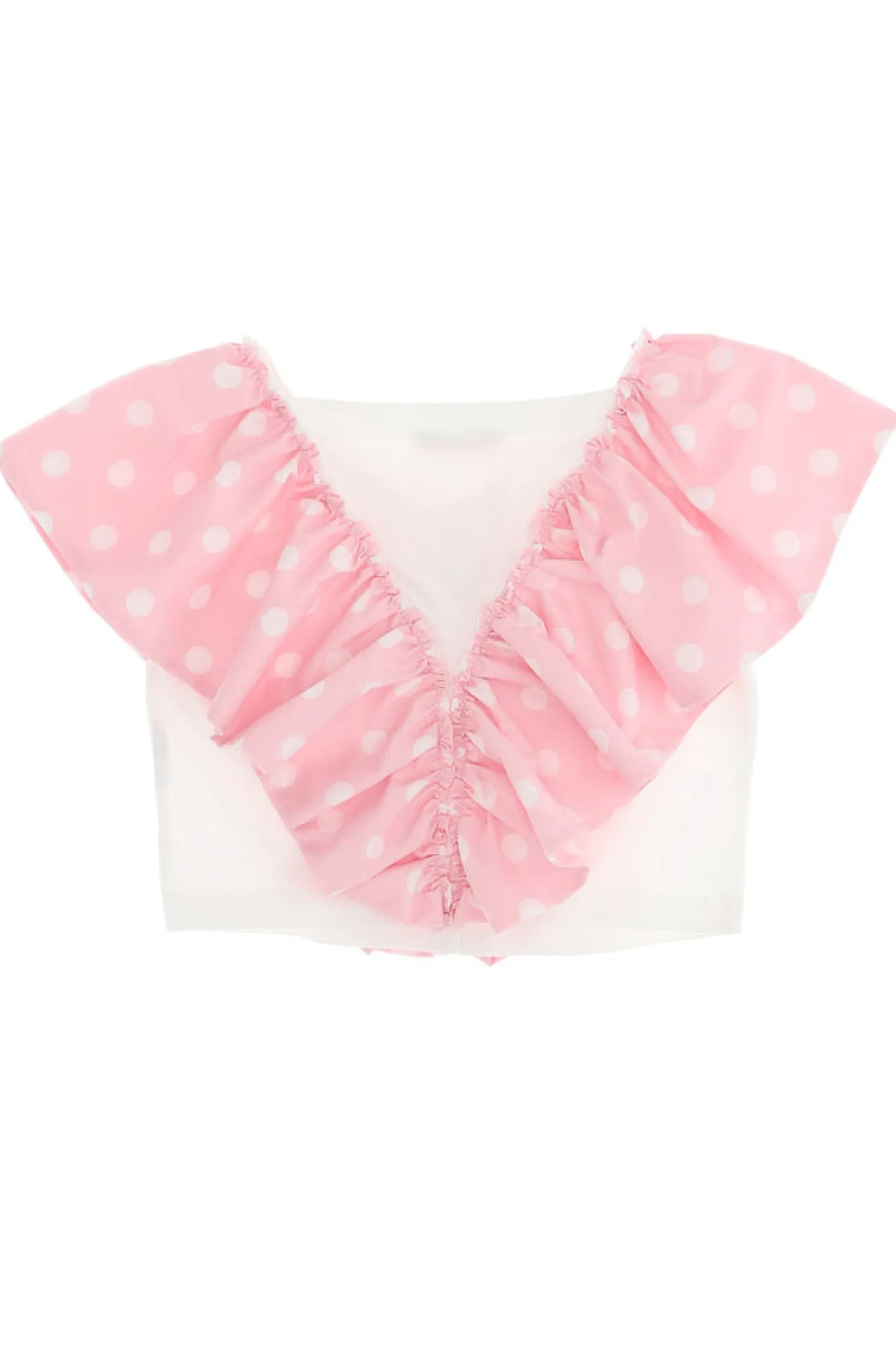 Top a pois con rouches