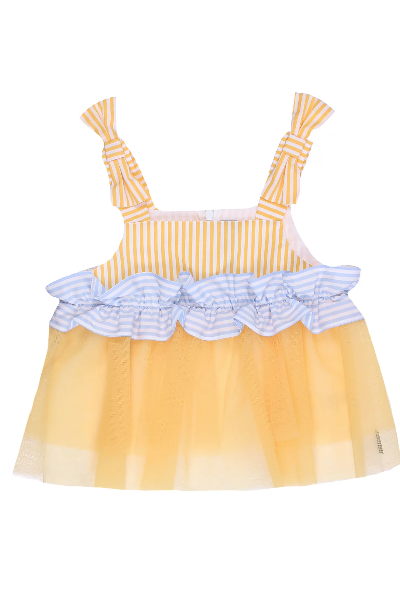 Top tulle con ruches
