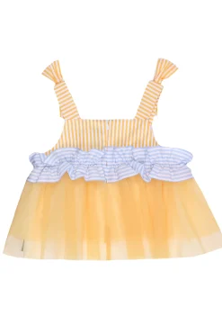 Top tulle con ruches