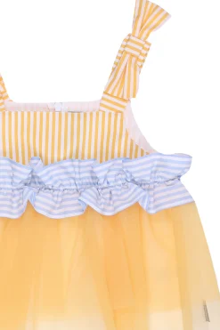 Top tulle con ruches