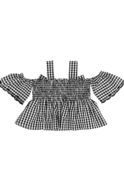 Top vichy con fiocco