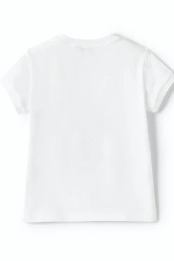 T-shirt bimba con tulipani in cotone