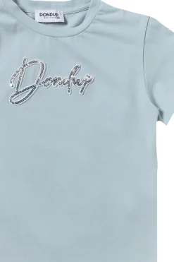 T-shirt con logo in paillettes