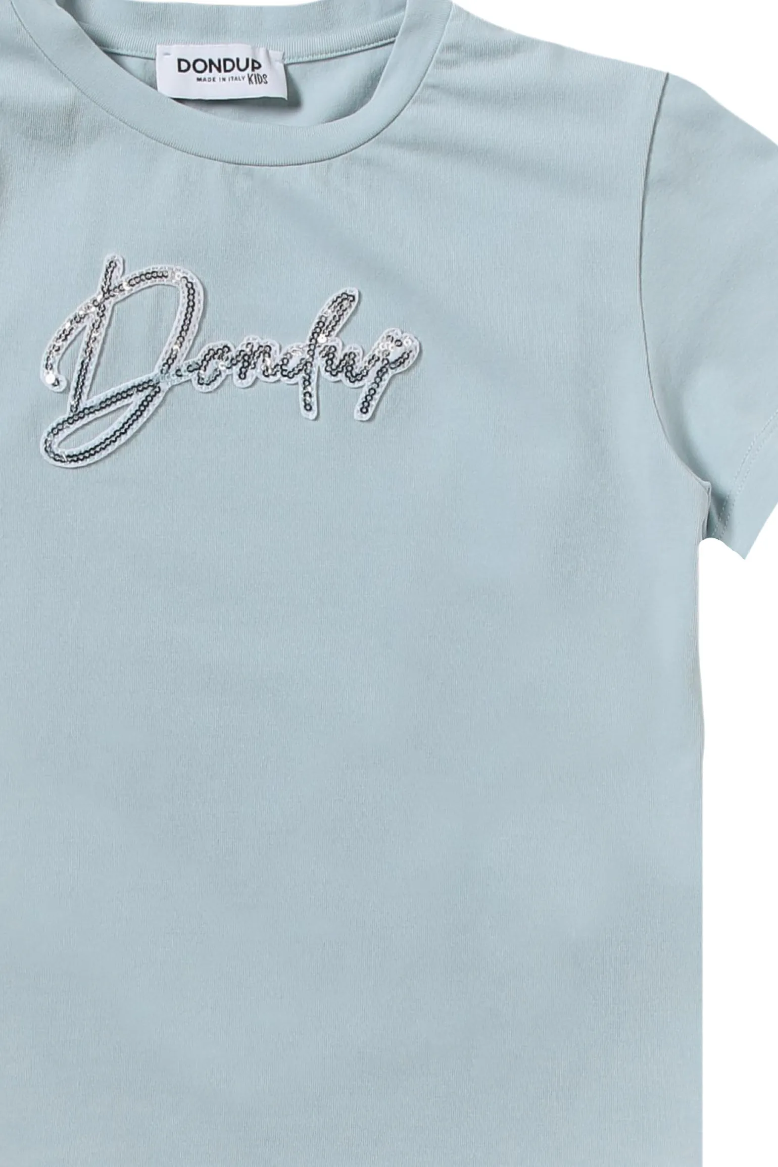 T-shirt con logo in paillettes
