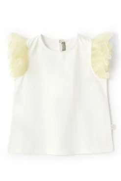 T-shirt con rouches in cotone