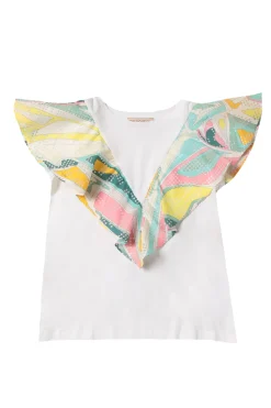 T-shirt girocollo con rouches