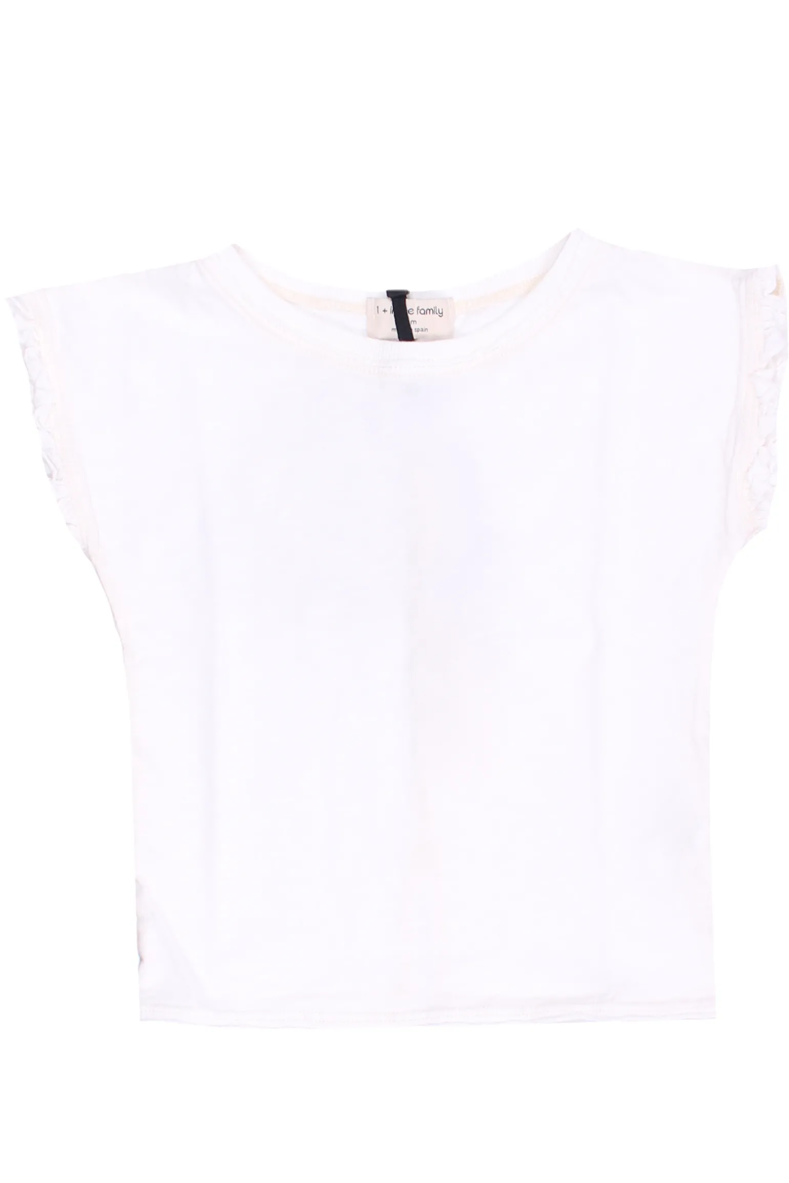 T-shirt girocollo in cotone con rouches