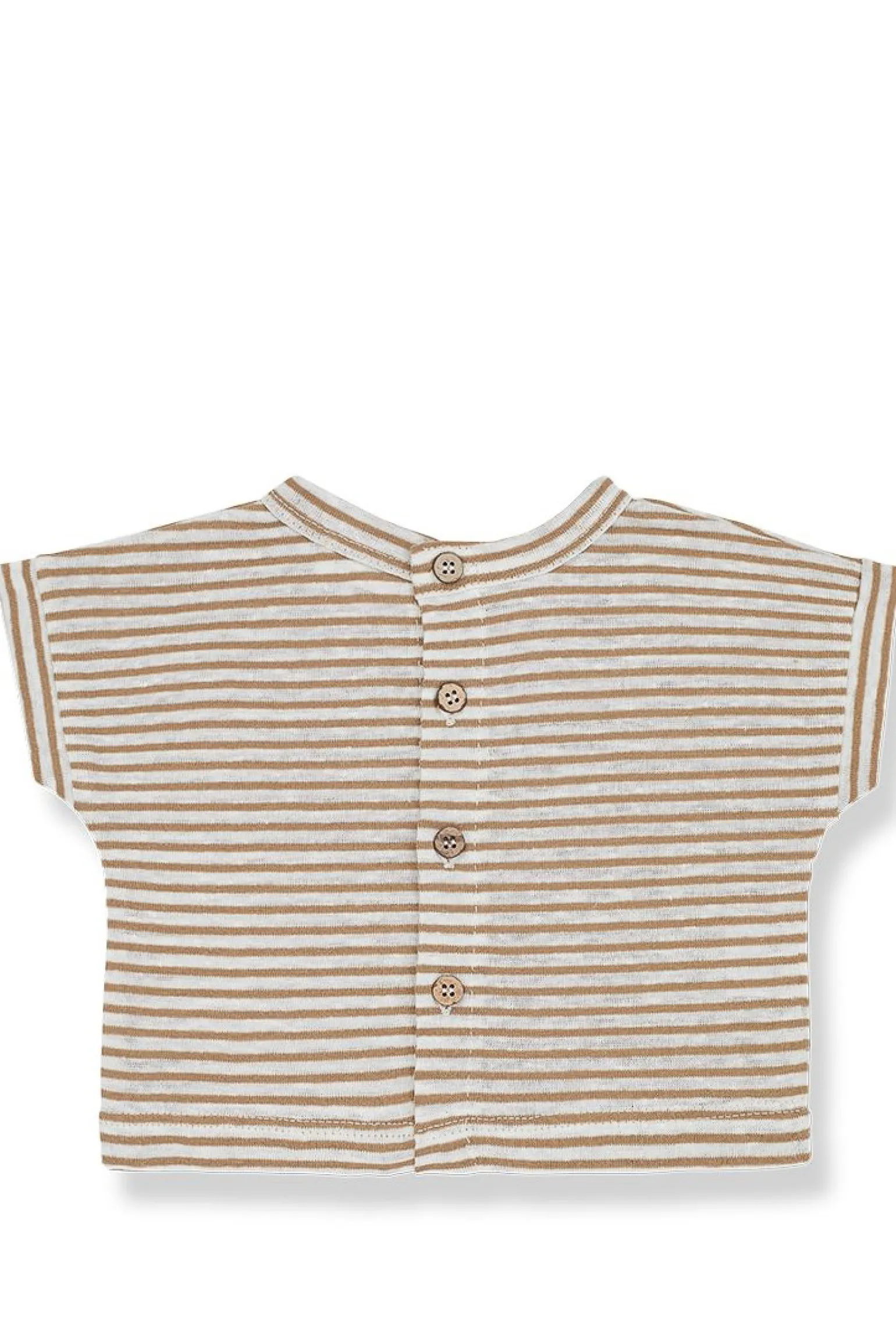T-shirt girocollo in lino e cotone