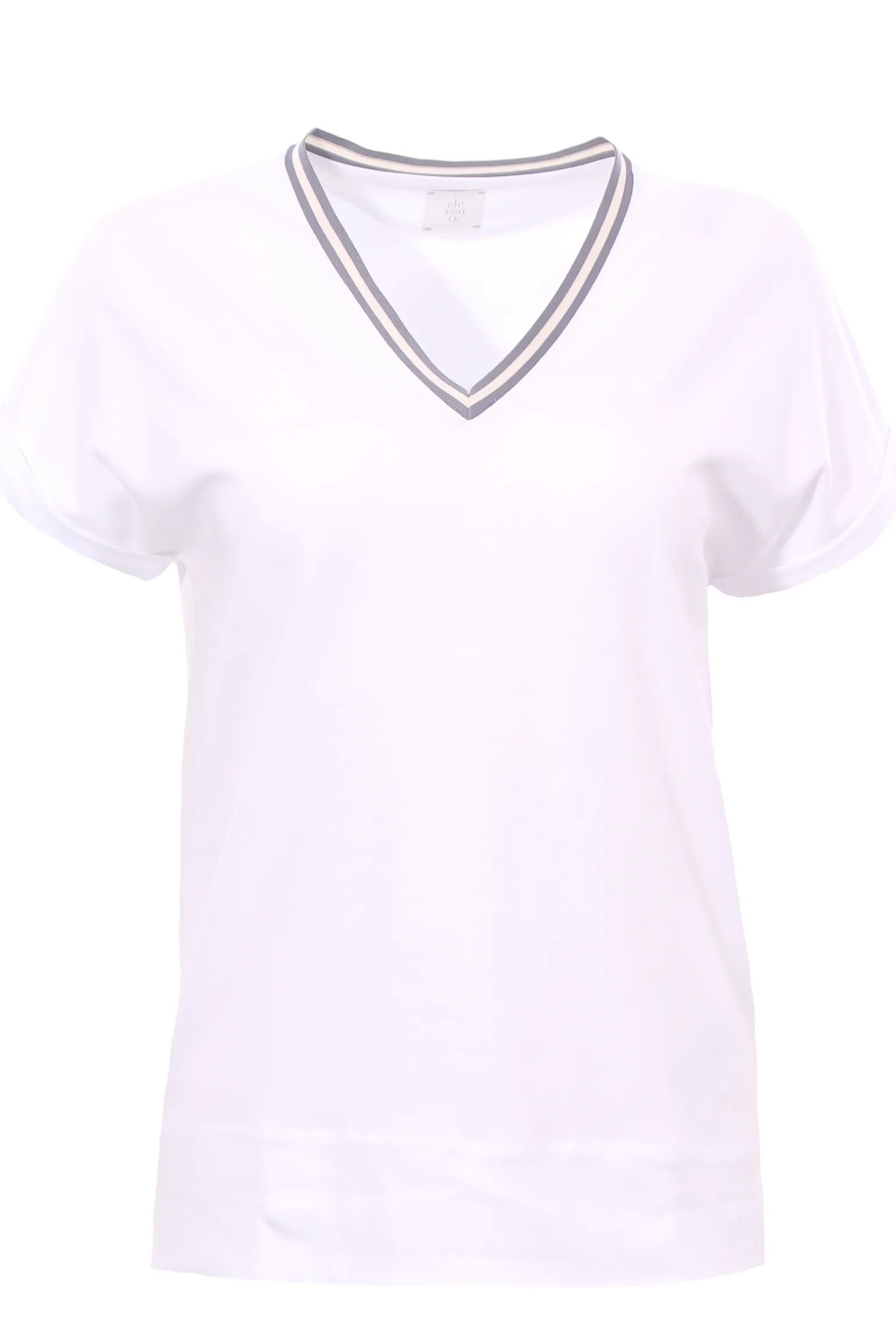 T-shirt in cotone collo a v