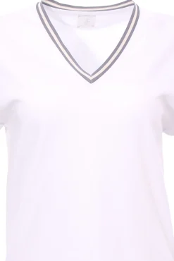 T-shirt in cotone collo a v