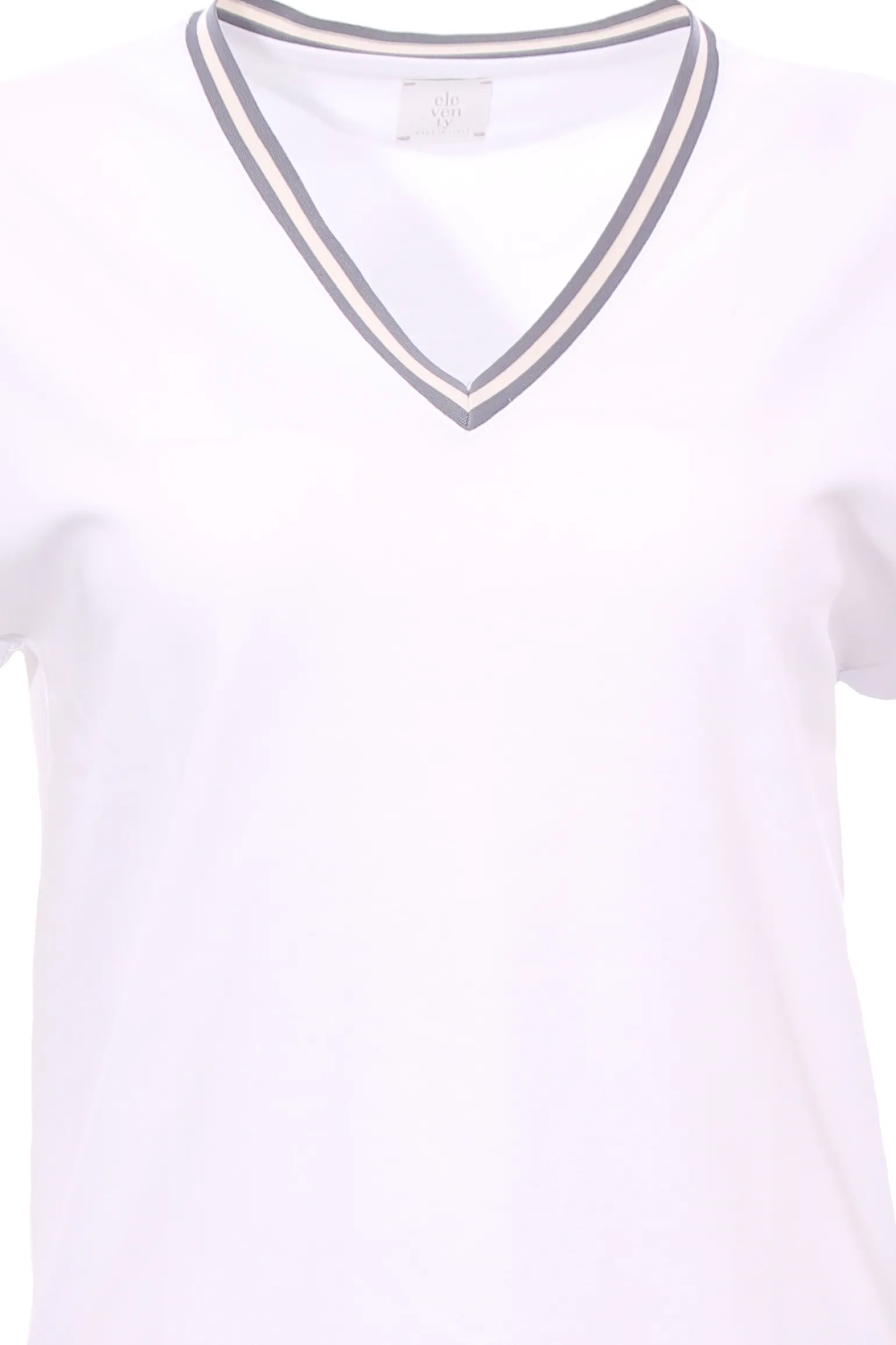 T-shirt in cotone collo a v