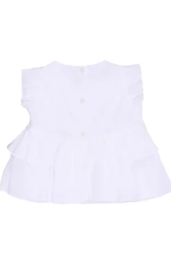 T-shirt in cotone con ruches